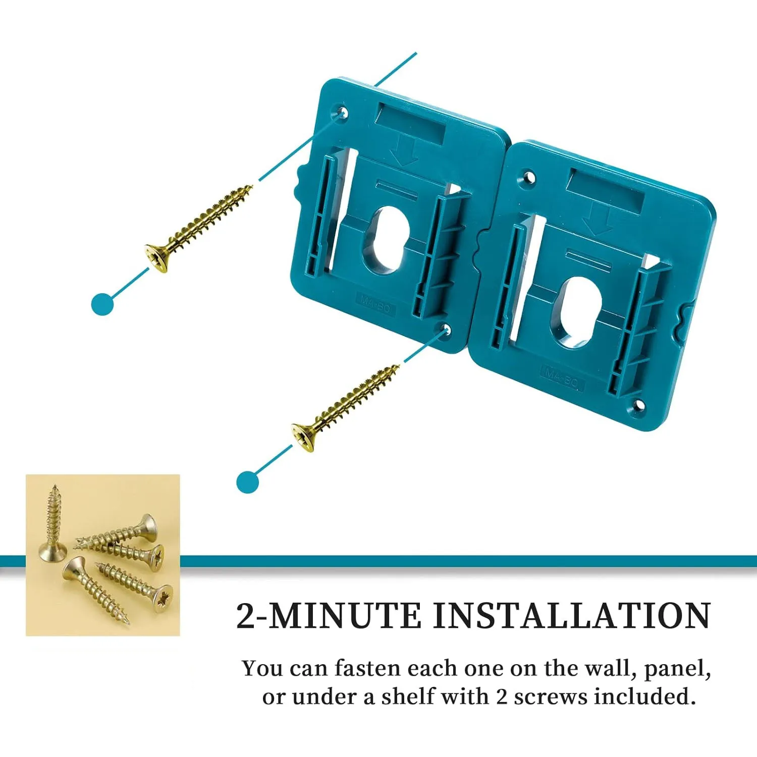 1–10 Stück Batteriehalter für Makita 18 V Akku, Wandmontage-Akkus, Aufbewahrungsorganisator für BL1830 BL1840 für Arbeitswagen, Regal, Toolbo – Detail 4