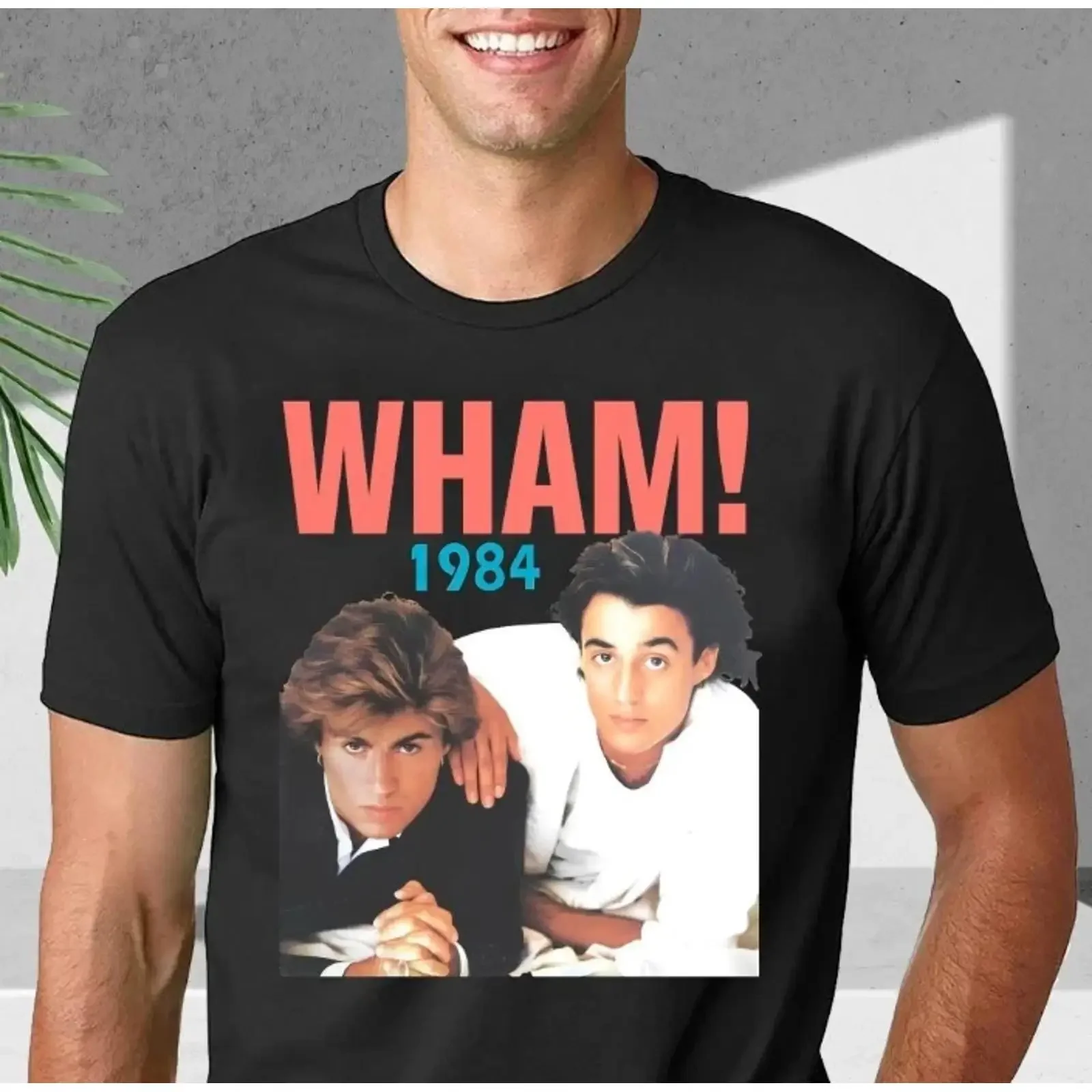 WHAM 1984 vintage unisex black t shirt S 5XL vintage Washed designer clothes Soft Stretched Top For Everyday Wear Breathable