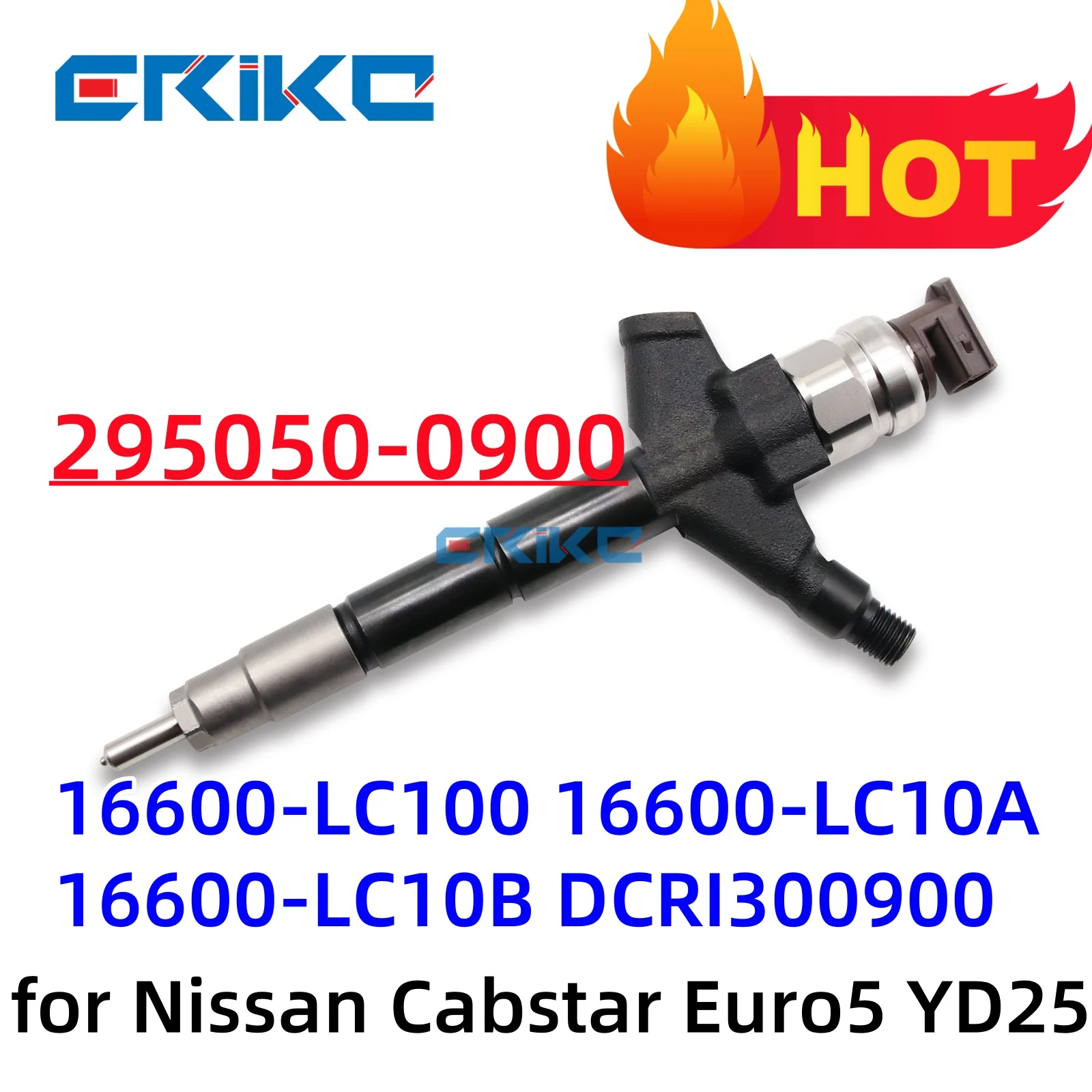 Inyector de Combustible Diésel ERIKC 295050-0900 16600-LC100 para Nissan Cabstar Euro5 YD25 16600-LC10A