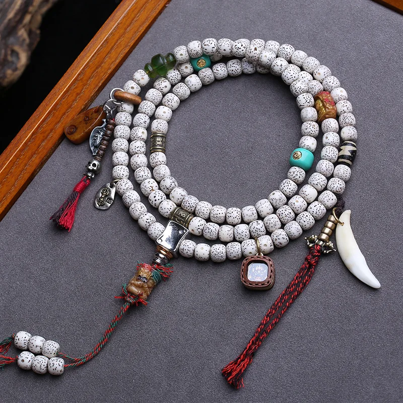 Necklace Bracelet Natural And Moon Bodhi 108 Bucket Beads Hu-Style Painted Formless Buddha Cowh