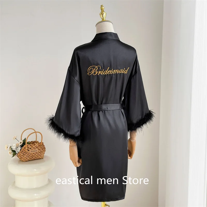 2021 New Sexy Print Women Satin Sleepwear Chinese Bridesmaid Kimono Bathrobe Gowns Casual Home Dress Loose Nightgown Robes