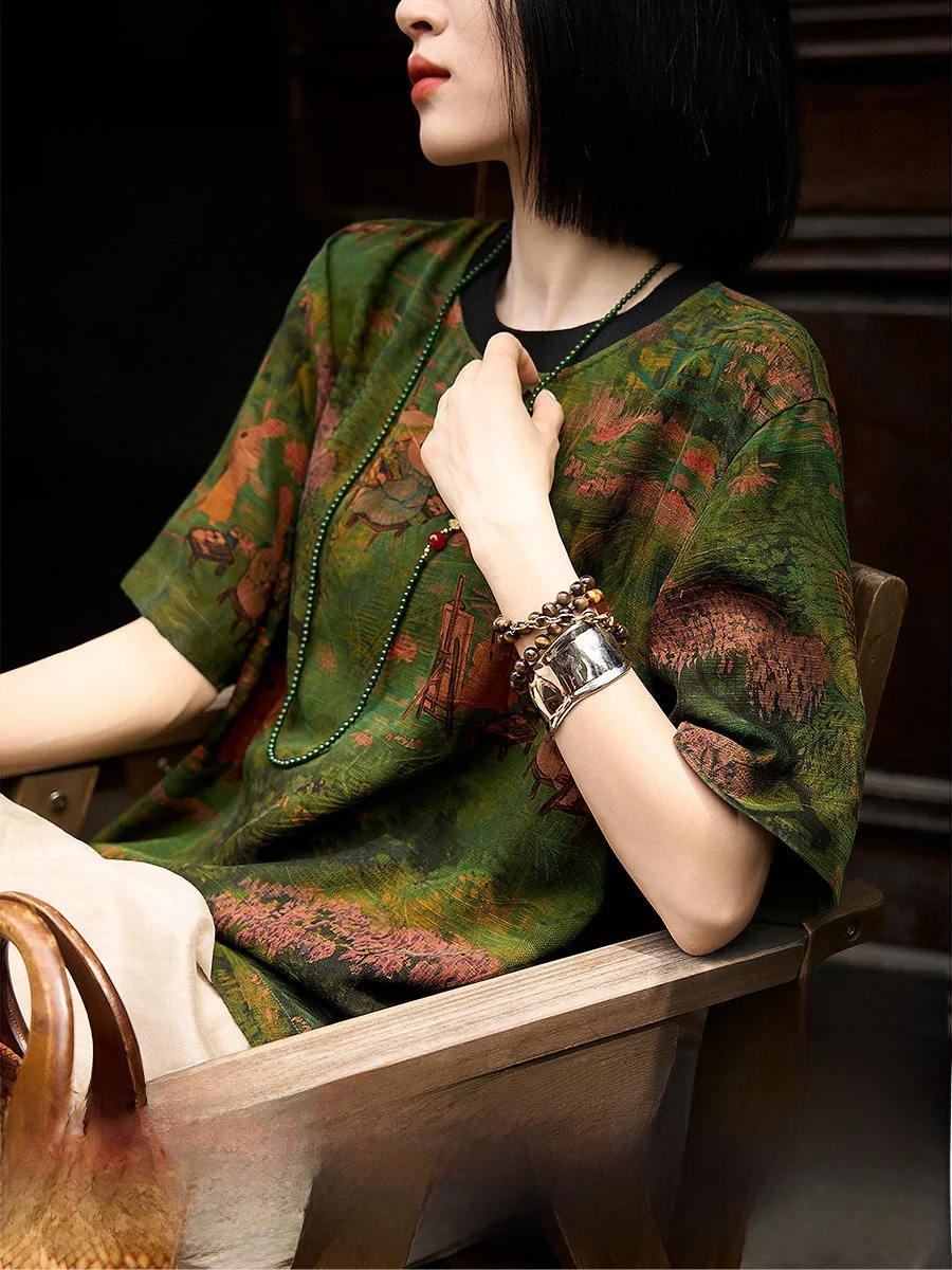 

Женский топ Latutu с круглым вырезом и шелкографией, легкий, дышащий, удобный, модный, для офиса