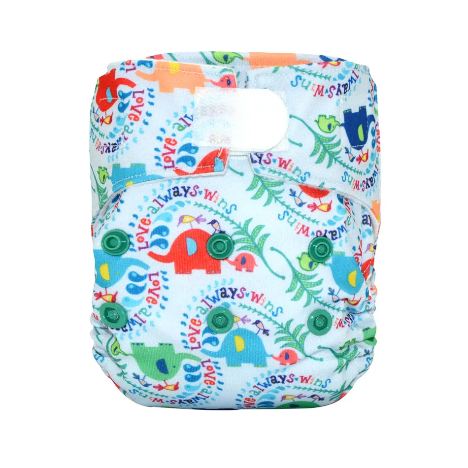 AIO Newborn Reusable Baby Cloth Diapers All in One NB / M Ecological Nappies Double Gussets Fit 3-5KG Baby