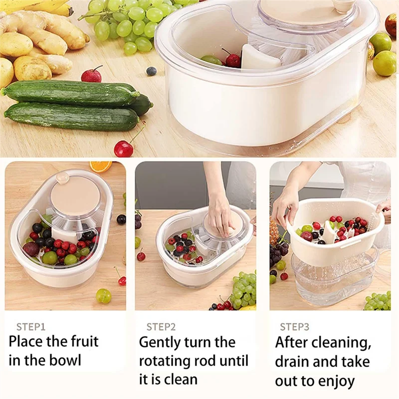 

HGHO Large Capacity Fruit And Vegetable Cleaning Machine Kitchen Vegetable Household Fruit Cleaning Machine Kitchen