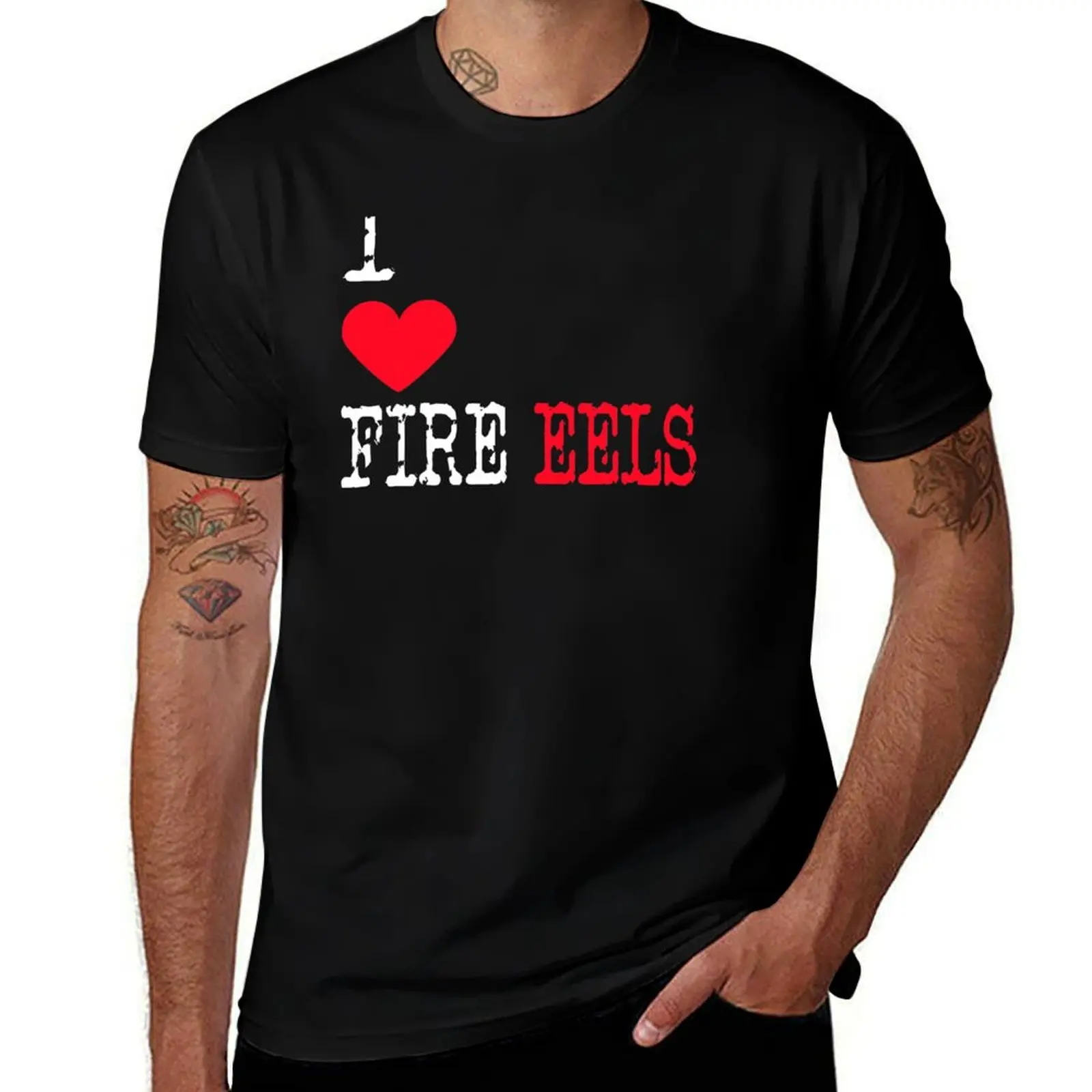 I Heart Fire Eels Love Fire Eels - Mastacembelus erythrotaenia T-Shirt graphic t shirts funny gifts oversized t shirt men