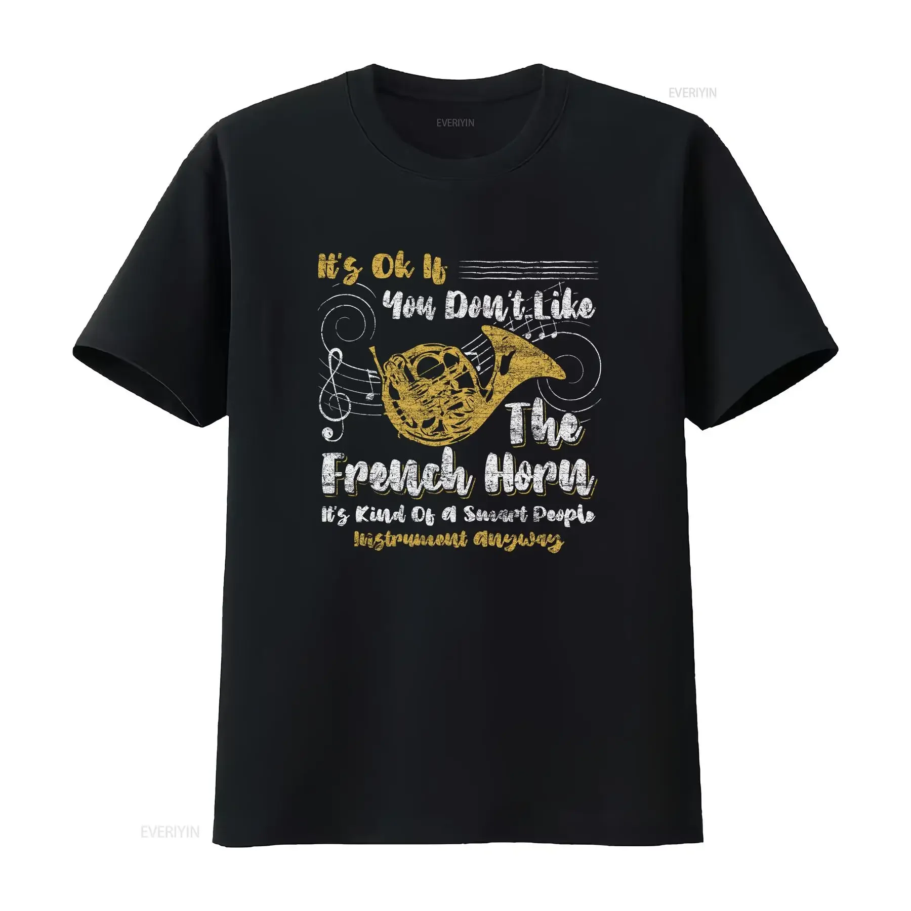French Horn Player HornisT T Shirt Funny Marching Band for Musician vintage Washed homme Versatile Casual fashion Stylish Soft