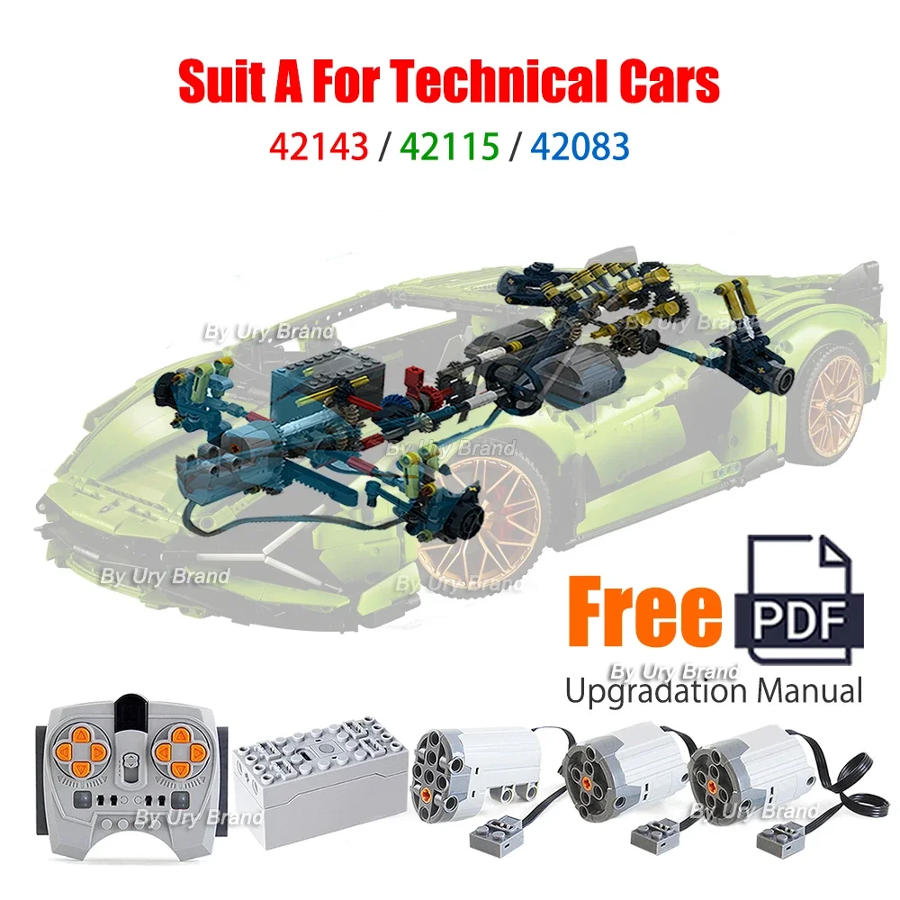 MOC Expert Technical Car Power Function Motor Parts 42143 42171 42096 42115 42141 SP3 APP Programing RC Li-Battery Blocks view 2