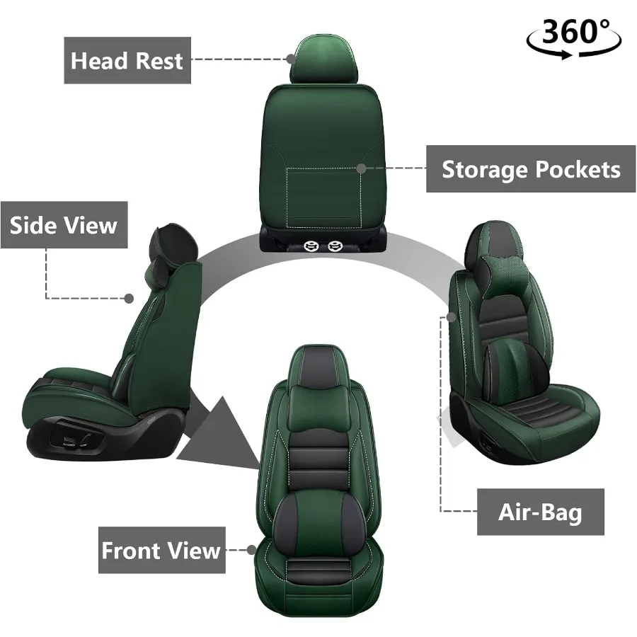 الجبهة مجموعة مقاعد السيارة يغطي ل زحل Vue 20022010 مقاوم للماء غطاء مقعد مقاوم للبقع قسط نابا الجلود مقعد حماة واي فاي