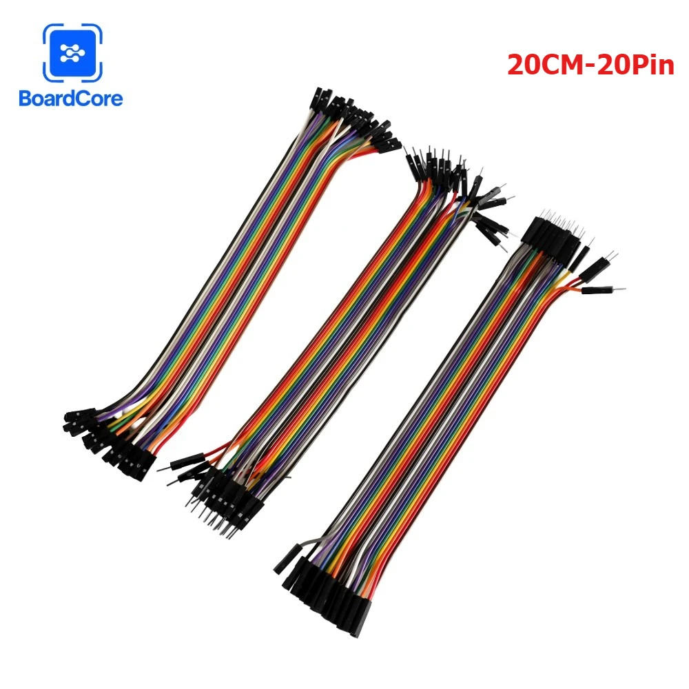 60-300 قطعة 20 سنتيمتر 20Pin دوبونت خط أنثى إلى أنثى ، ذكر إلى أنثى + ذكر إلى ذكر إلى أنثى لتقوم بها بنفسك اللوح طقم أسلاك توصيل معزز