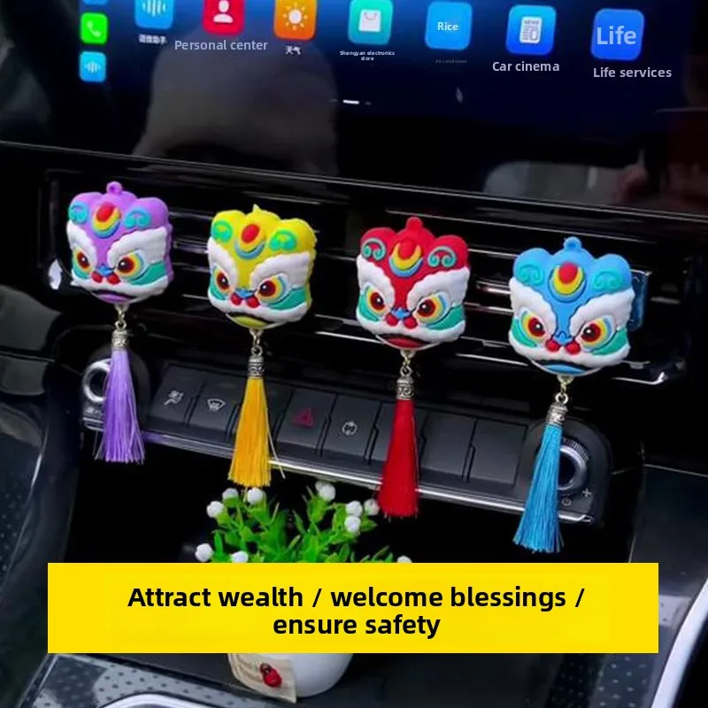 

Chinese New Year Car Air Freshener Creative Lion Dance Style for Car Vent Decoration