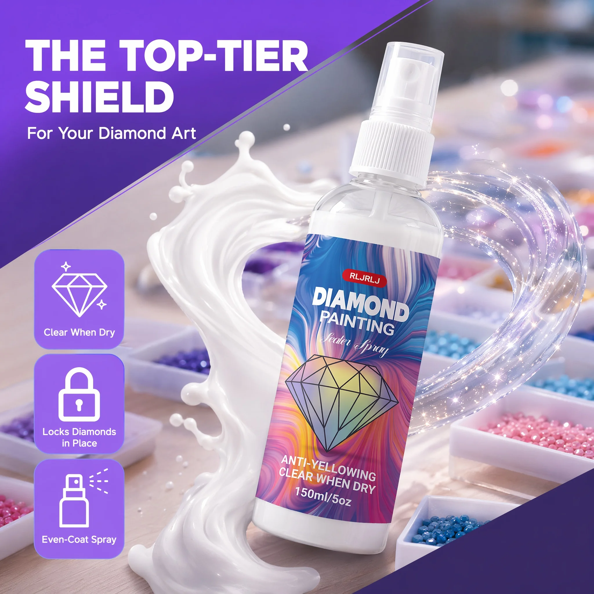 150ml Stone Art Sealer Spray Quick Dry Sealant for Stone Painting Craft Art And Craft Tools, Additions Diamond Painting Sealant