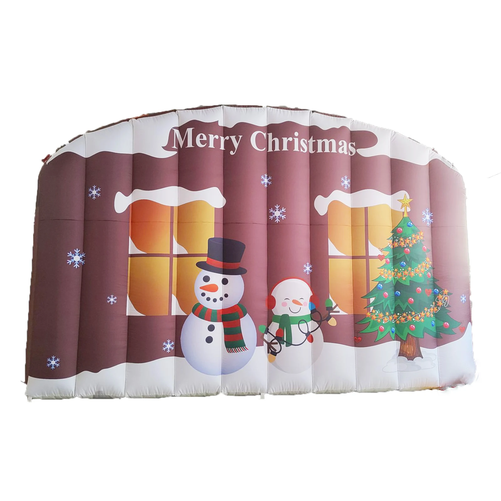 4mwx2.5mhx0.5m Thick Inflatable Christmas Background Wall, Snowman, Tree, Used For Christmas Party And Yard Decoration In Winter