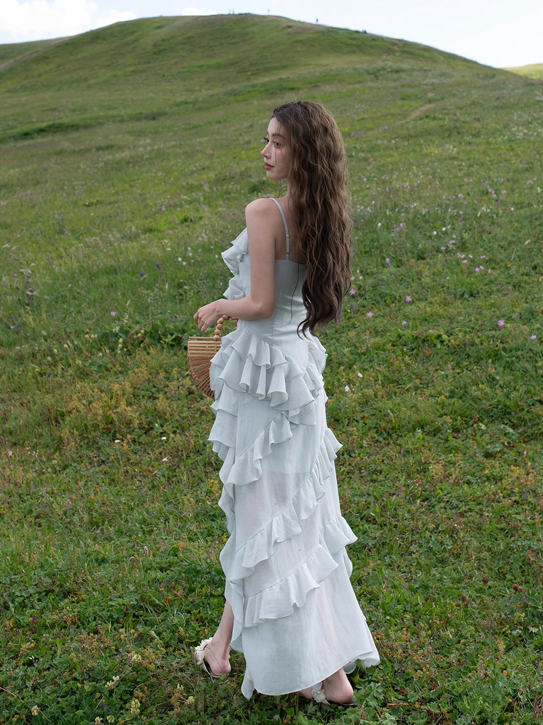 Vaion Aosphere ourlet irrégulier Svel taille cintrée Midi Dr een fée jupe Sle été respirant doux en mousseline de soie