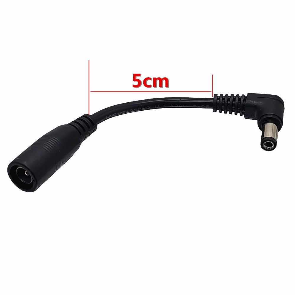 10cm DC Power Plug Cable 5.5*2.1mm Male 90 Degree Right Angle To 5.5 X 2.1mm Female Adapter Extension Cable Cord for CCTV Camera