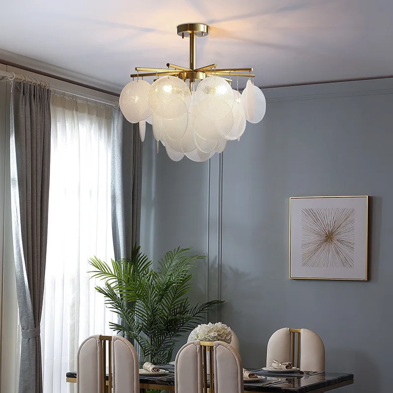 French Hanging Pendant Light Internet Famous Lighting Creative Restaurant Master Bedroom Wind Chime Crystal Pendant Light