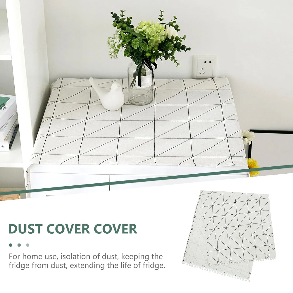 

Fridge Cover Cotton Linen Dust Proof Protective Cover for Refrigerator Washing Machine Dryer Microwave Oven One Size Fits Most