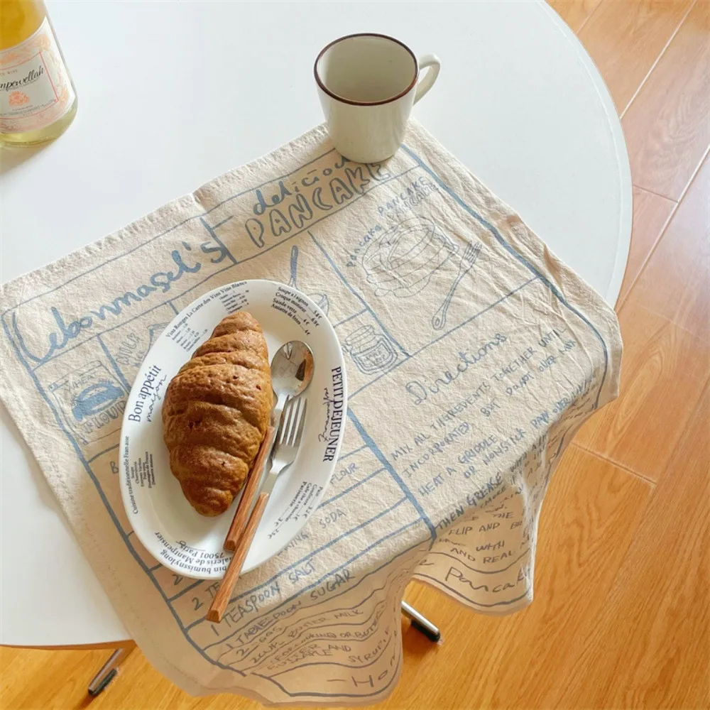 Korean Style Table Napkin Cloth Vintage French Printing Baking Cloth Chic English Letter Photo Background Cloth Party Decoration