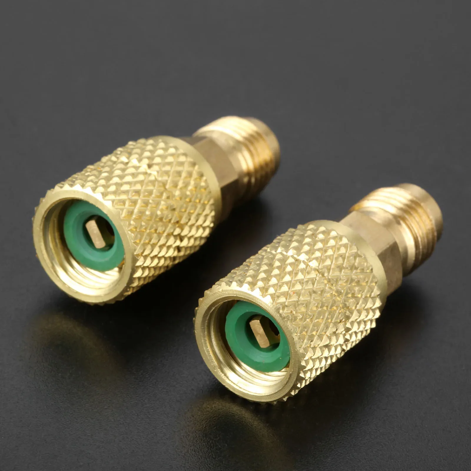 2Pcs Brass Swivel Adapter Mini Split HVAC System 1/4 Male SAE To 5/16 Female Connector for R410A Air Conditioner Refrigeration