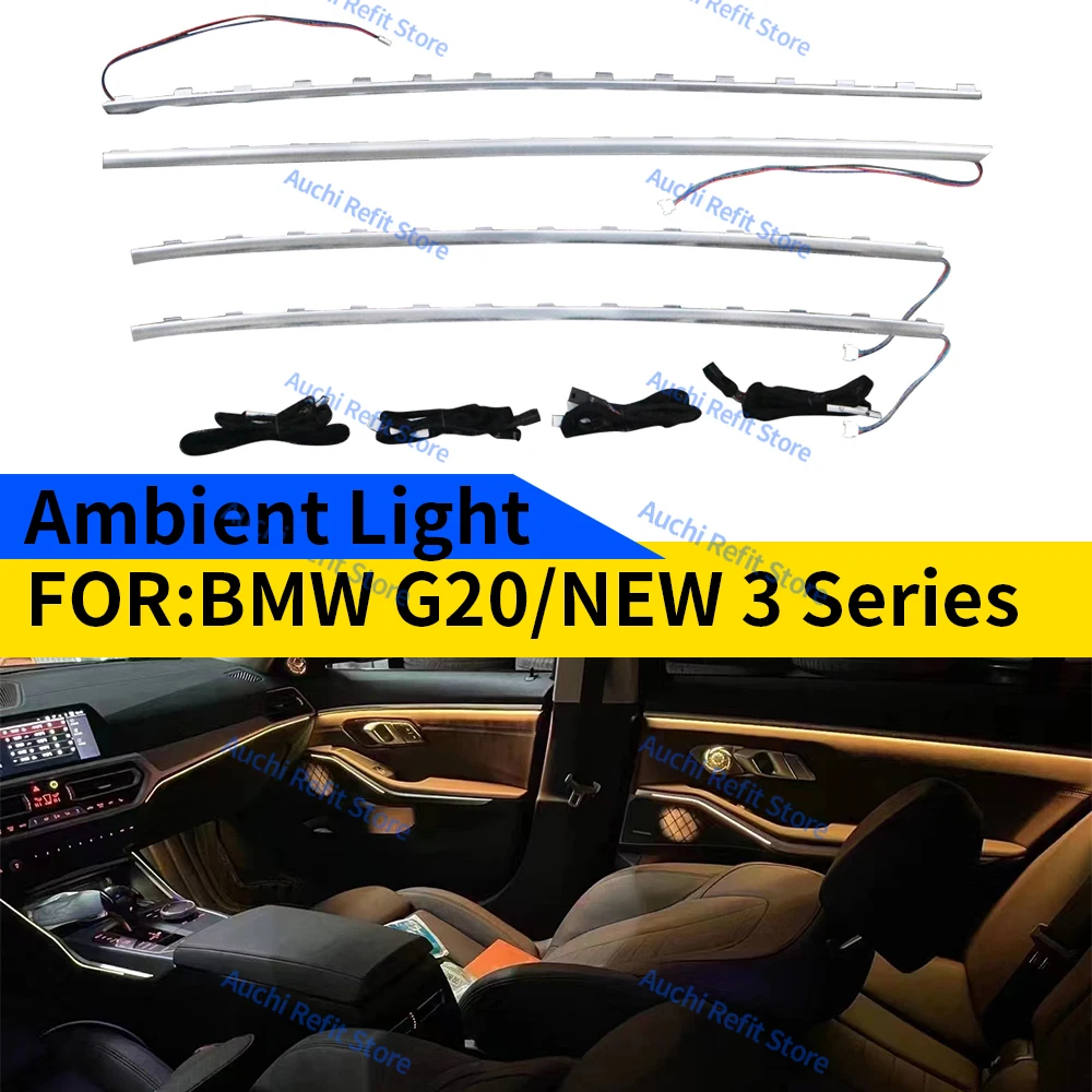 Original reforçada luz ambiente para bmw, porta de carro atmosfera interior, levou luz decorativa, 11 cores, G20, m3, nova série 3, reajuste