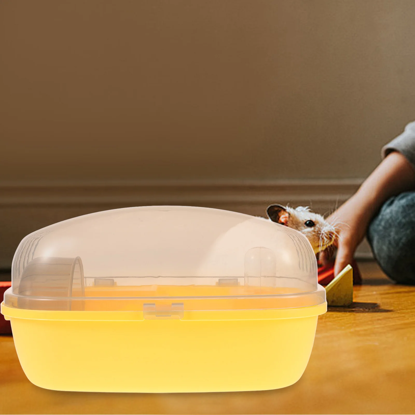 

Hamster Cage Transparent Travel Carrier Small Animal Carrying Box Portable Pet Case for Hamsters Gerbils Guinea Pigs Chinchillas