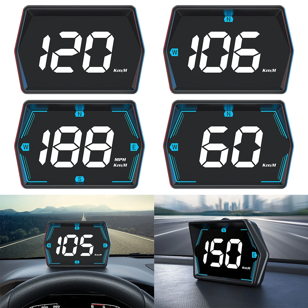 

Daytime Driving HUD Head-Up Display Automatic Speed Notice Built-in Light Sensor Convenient Power Supply For All Vehicle Types