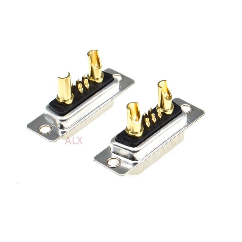 1PCS 7W2 30A Gold plated MALE FEMALE high current CONNECTOR D-SUB adapter solder type 5+2 plug jack high power 7 Power Position