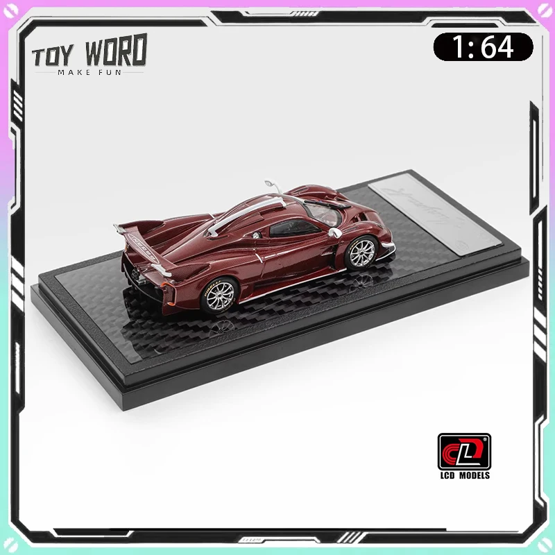LCD 1：64 Mini Hyper Car Model Red Carbon Texture High Detail Static Alloy Diecast Collectible Ornament Gift for Collection Fans