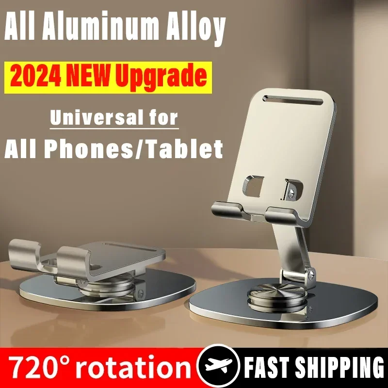 720 Rotate Aluminum Alloy Portable Tablet Holder Lazy Chasing Video Relief Hand Fatigue For iPhone iPad Desktop Tablet Stand