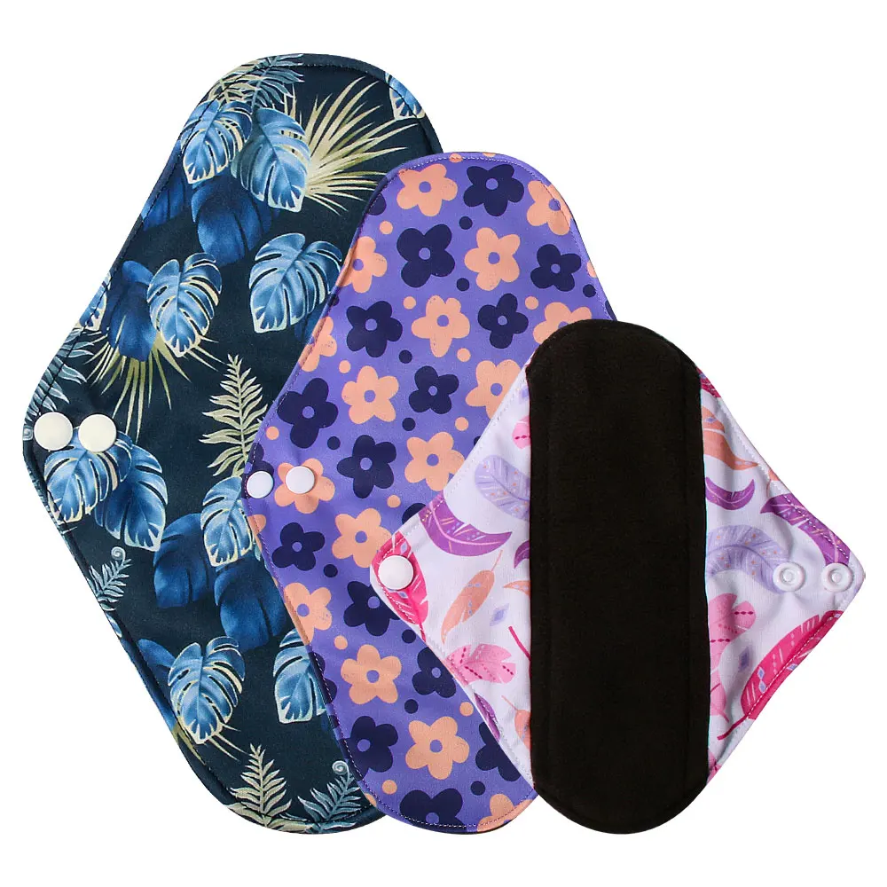 3 sizes Reusable menstrual pads for monthly sanitary pad towels Heavy absorbency women use in period Feminine Hygiene