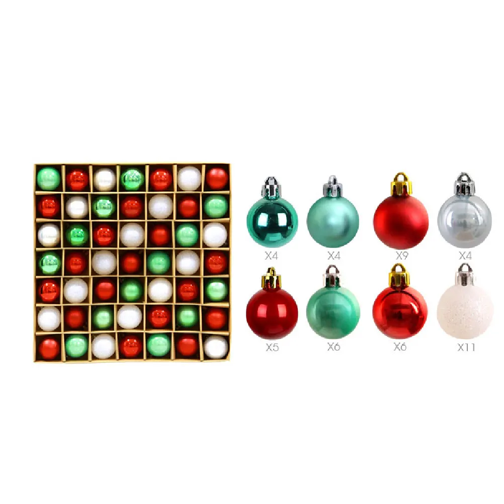 

49pcs Christmas Ball Bauble Xmas Tree Hanging Ornaments Decorations Home Party Wedding Anniversary Festival Light Weight