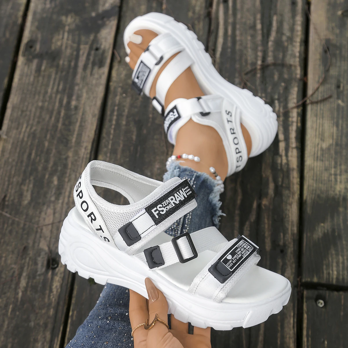 Women Sandals Casual Heightening Slope with Shoes for Women 2025 New Summer Platform Wedge Shoes High Heels Beach Sports Sandals