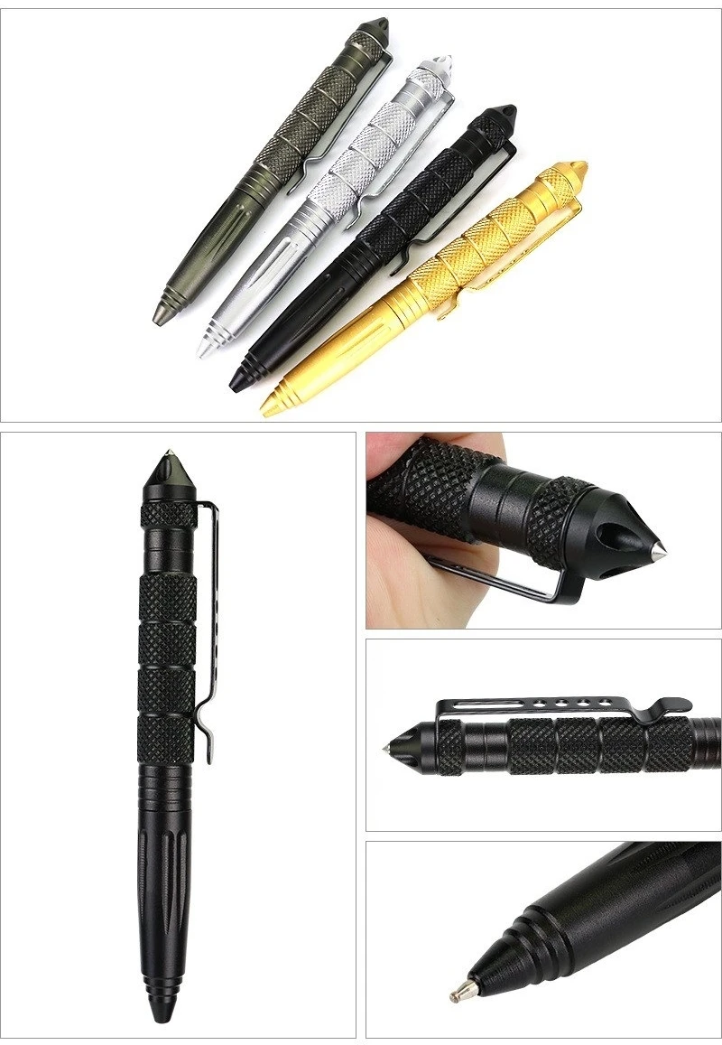 Metal Military Tactical Pen Self Defense Pen for School Student Office Survival Emergency Glass Breaker EDC Supplies Outdoor