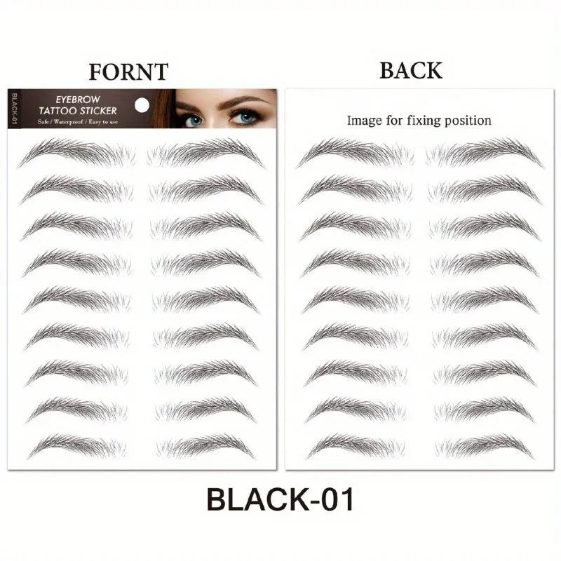 6D Eyebrows Sticker Water Transfer Hair-like Eye Brow Tattoo Stickers Long Lasting False Eyebrow Enhancers Eye Brow Cosmetics