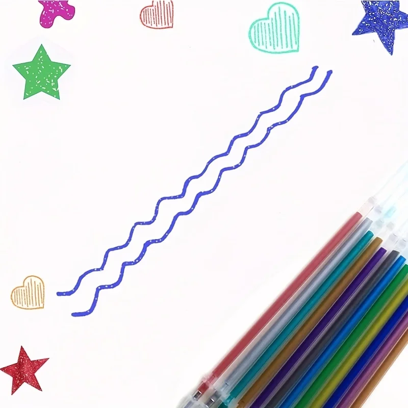 100 pz 1.0mm Glitter Penna Ricariche Set Flash Multicolor Penna Gel Ricarica Nucleo FAI DA TE Arte Scrittura Pittura Graffiti Penna Ricariche Forniture