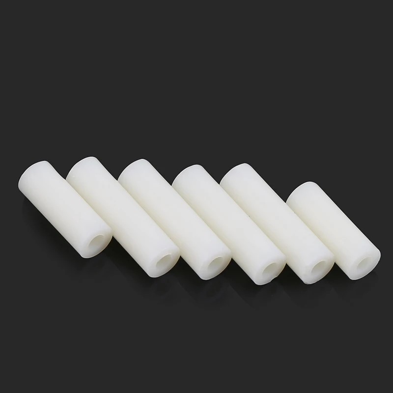 1000pcs M3*7*5 M3x5 Nylon ABS Non-Threaded Standoff Spacer Round Hollow Standoff Washer ID=3mm OD=7mm PCB Board Screw Spacers 4