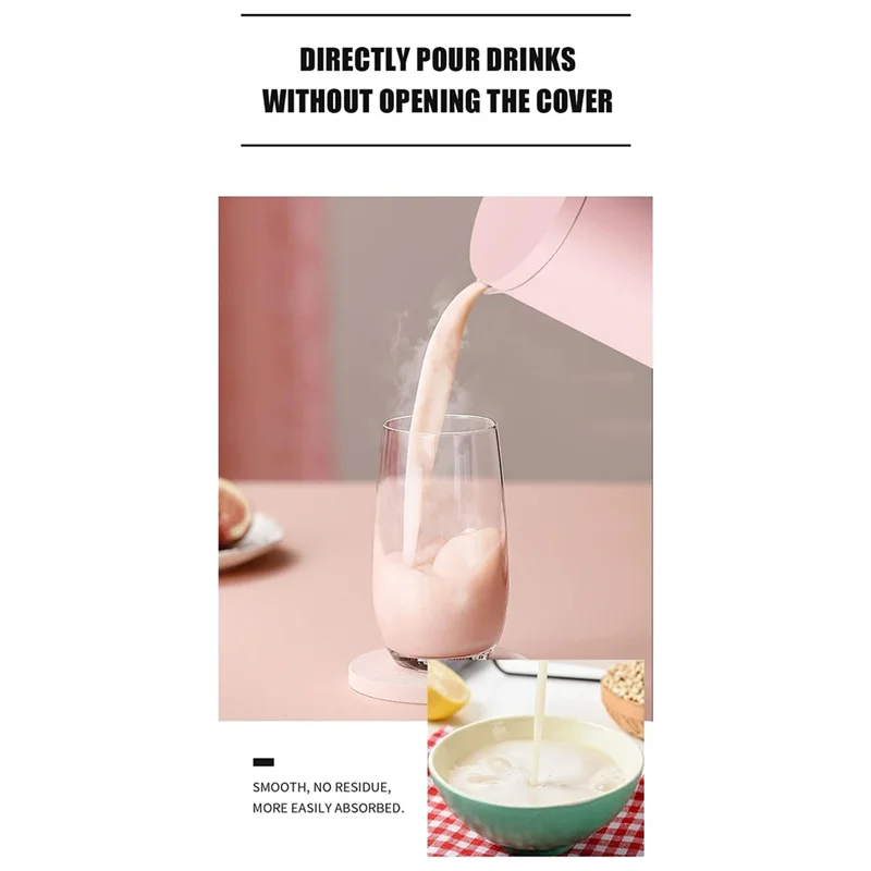 

J1UL1N Mini Electric Soymilk Maker Automatic Soymilk Maker Juicer Rice Paste Maker Food Blender 120V 350Ml US Plug