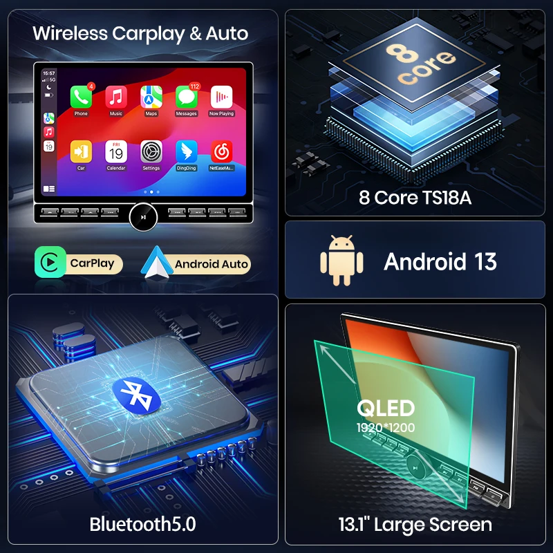 Junsun 13.1 بوصة QLED أندرويد اللاسلكية CarPlay راديو السيارة التلقائي لشركة هيونداي i30 2017-2018 الأنظمة الذكية DSP SWC RDS GPS FM