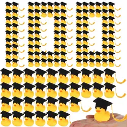 100 Pcs Graduation Rubber Duck with Grad Cap Grad Party Bath Rubber Duck Car Rubber Duck for Grad Gift Party Car Dashboard Decor