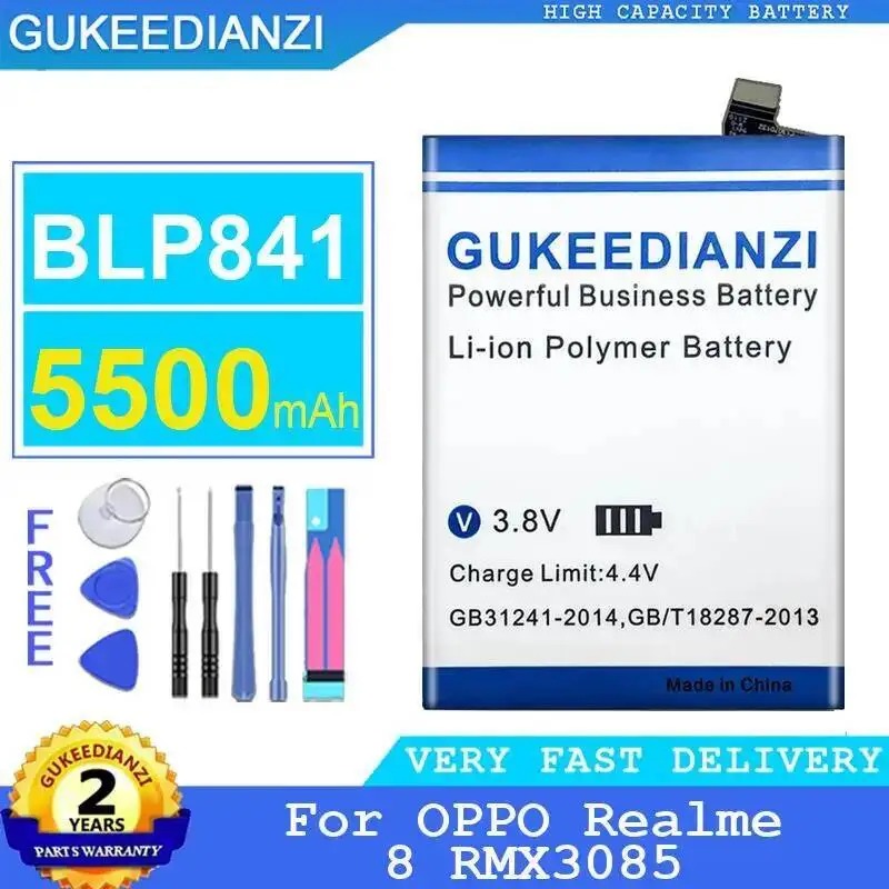 

For Oppo Realme 8 RMX3085 Premium Replacement 5500Mah BLP841 Mobile Phone Battery High Performance