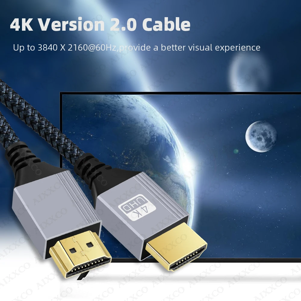 HDMI-Compatible Cable 2.0 Wire 4K 60Hz for Xiaomi Xbox PS5 PS4 Laptops HDMI-Compatible Splitter Digital Cable Cord 2m 3m 5m 10m