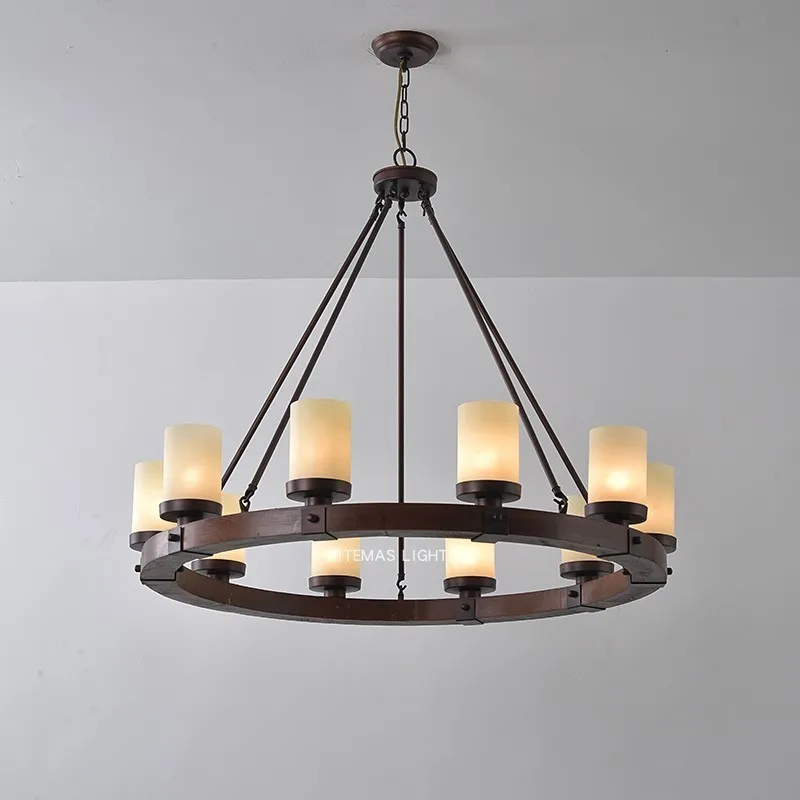 

Американская Ретро Люстра Гостиная Массив Дерева Личность Дизайнерская Модель Комната Лампа Бар Магазин Одежды Украшения Лампы