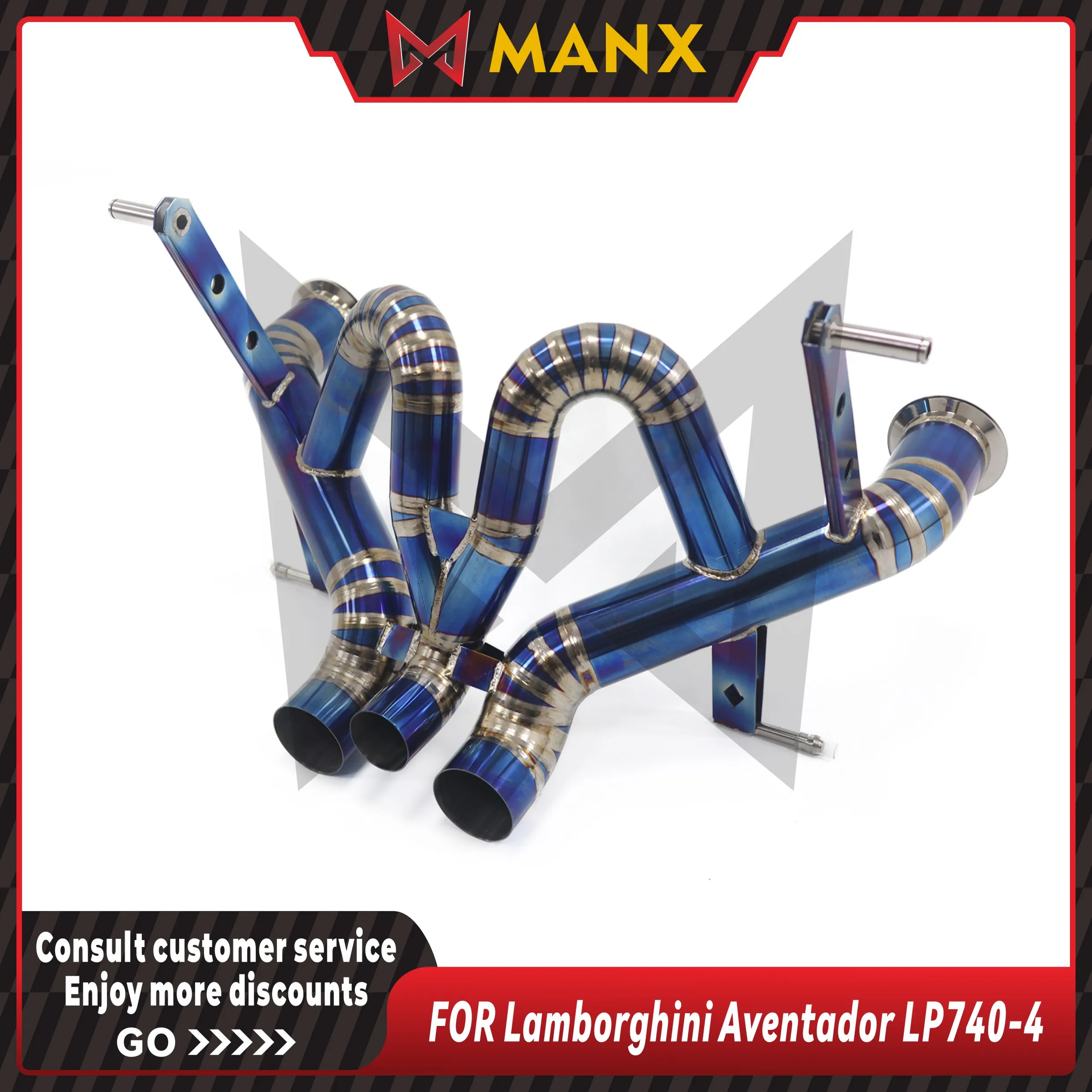 Suitable for Lamborghini Acentador LP740 Ti alloy bluing Catback Performance Exhaust fitting Without Valve