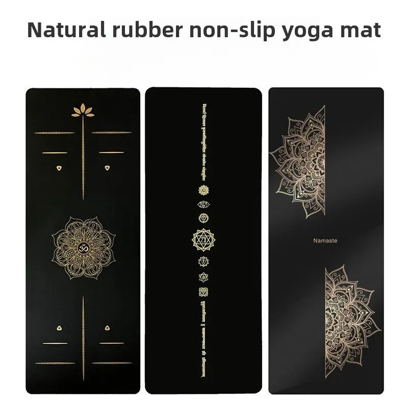 

Black gold version Tuhao mat hot stamping PU natural rubber yoga mat does not fade