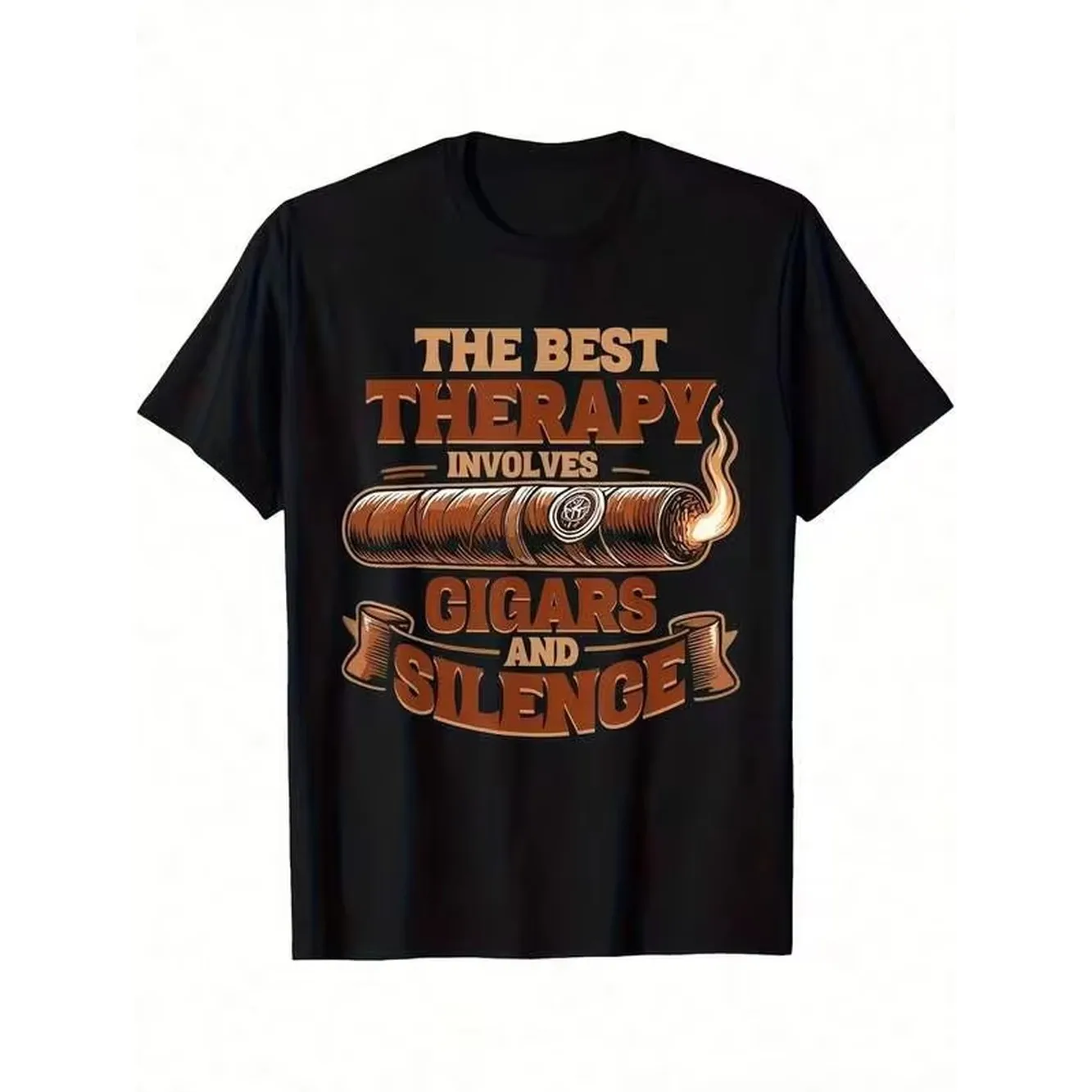 Men Vintage Smoking Graphic T-Shirt With Relax Slogan Print Soft Comfortable Fabric Durable Casual Crew Neck Tee Attire Outdoor Activities