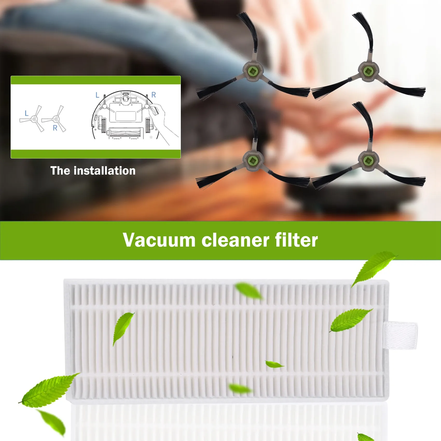 【POPULAR】Vacuum Cleaner Side Brush Hepa Filter For Lefant M210 M210S M210B M213 Robotic Vacuum Cleaner Parts Accessories