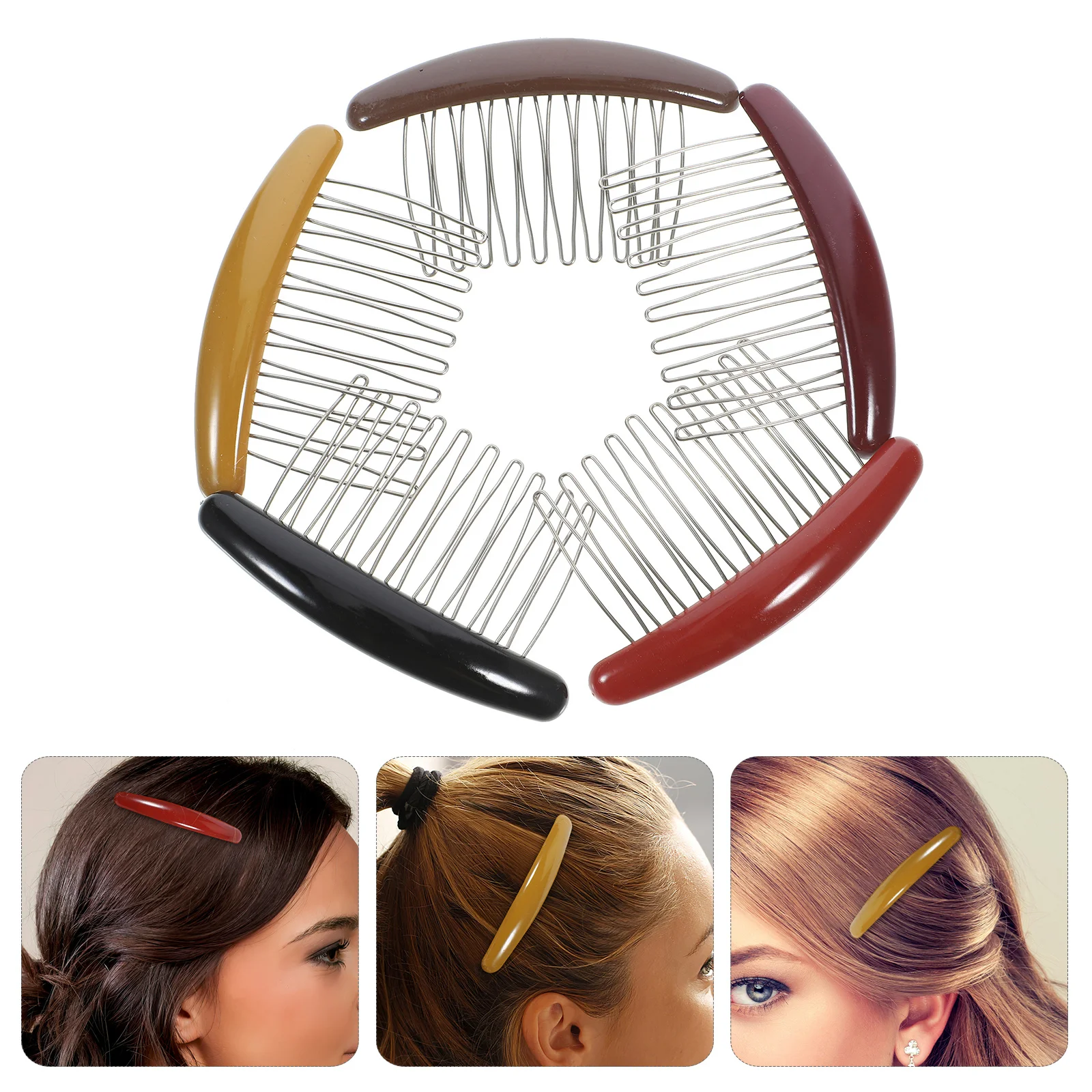 

5Pcs Hair Side Combs Sturdy French Twist Hairpins Lightweight Compact Hair Accessories for Women Party Wedding Birthday