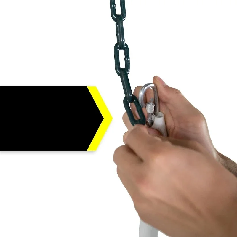 مجموعة ez Swing - مجموعة لعب معدنية شديدة التحمل للاستخدام الخارجي للأطفال مع شريحة