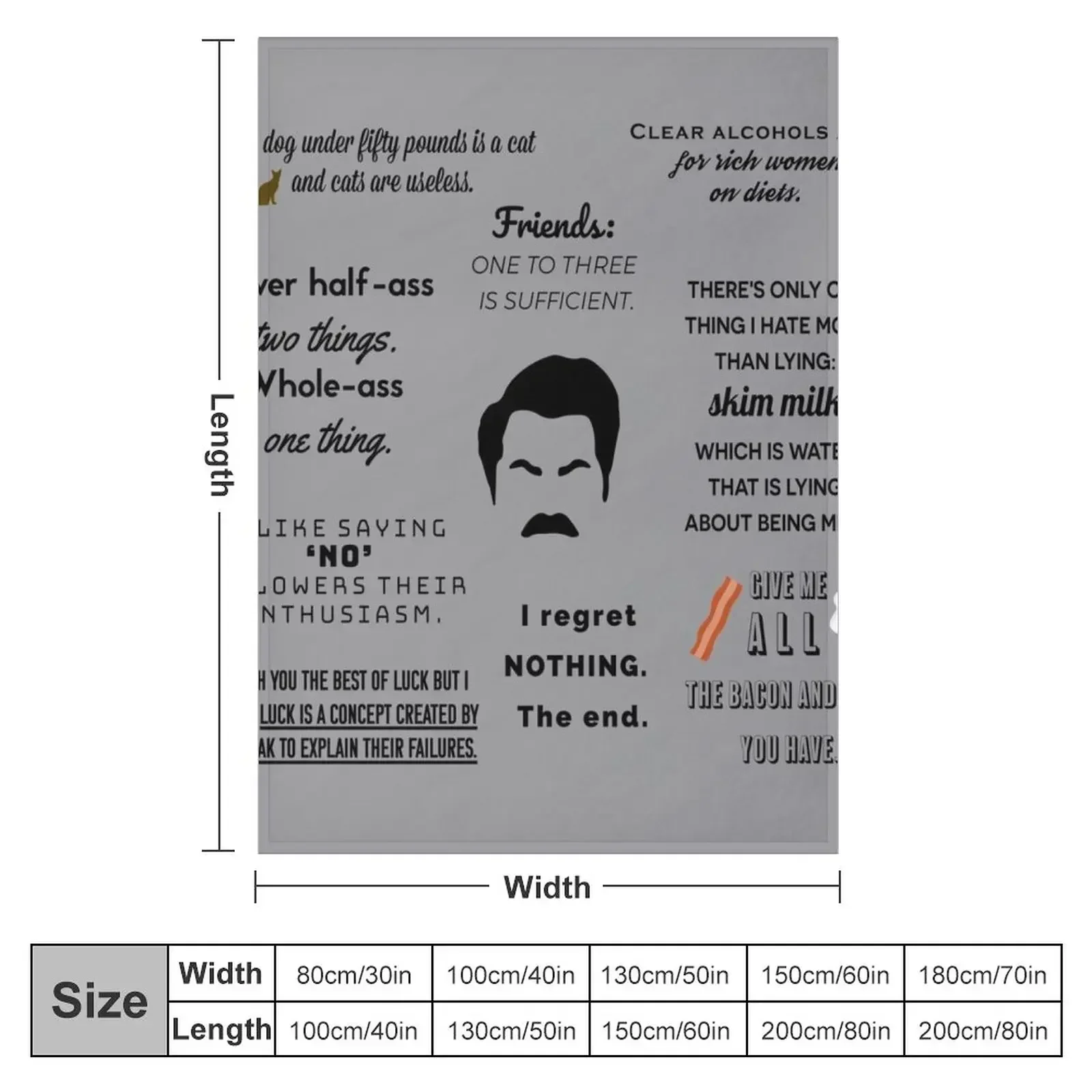 Ron Swanson - Quotes Throw Blanket Vintage Moving Blankets