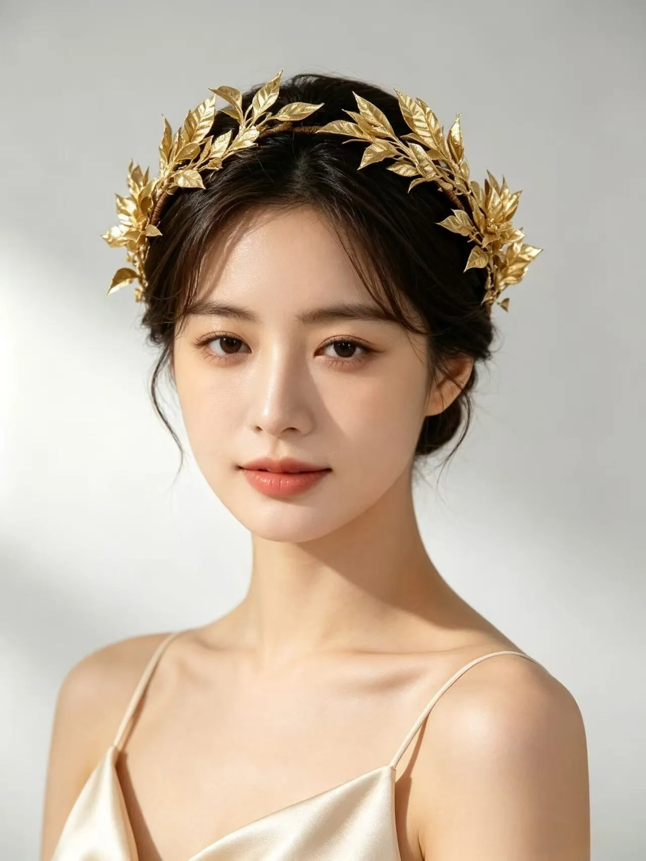 Greek Goddess Gold Leaf Laurel Wreath Headband Bridal Wedding Hair Circlet Roman Cosplay Headpiece for Women
