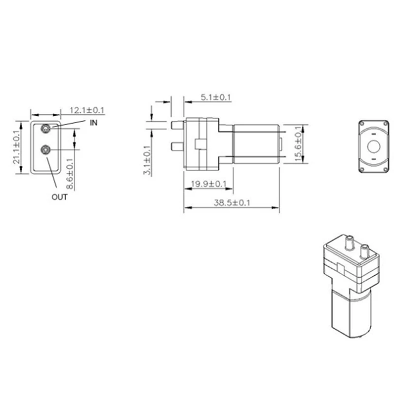 Mini Vacuum Pump DC 6V 60KPA High Negative Pressure Small Flow Air Pump Water Pump For Cupping Fish Tank